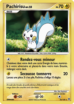 Carte Pokémon Pachirisu 35/130 de la série Diamant & Perle en vente au meilleur prix