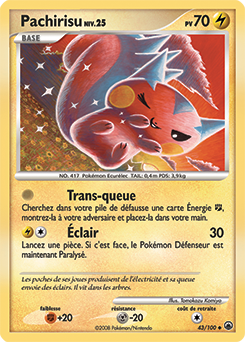 Carte Pokémon Pachirisu 43/100 de la série Aube Majestueuse en vente au meilleur prix