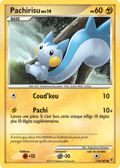 Carte Pokémon Pachirisu 118/147 de la série Vainqueurs Suprêmes en vente au meilleur prix