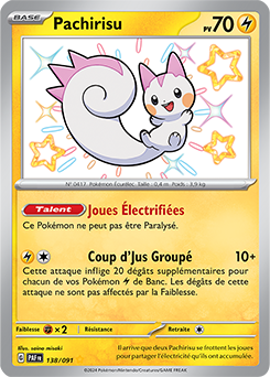 Carte Pokémon Pachirisu 138/91 de la série Destinées de Paldea en vente au meilleur prix