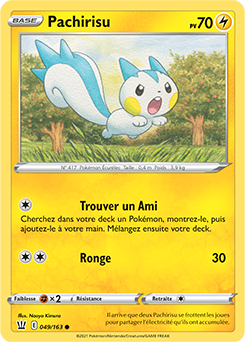 Carte Pokémon Pachirisu 49/163 de la série Styles de Combat en vente au meilleur prix