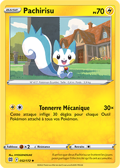 Carte Pokémon Pachirisu 052/172 de la série Stars Étincelantes en vente au meilleur prix