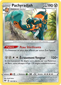 Carte Pokémon Pachyradjah 132/189 de la série Ténèbres Embrasées en vente au meilleur prix