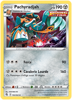 Carte Pokémon Pachyradjah 192/264 de la série Poing de Fusion en vente au meilleur prix
