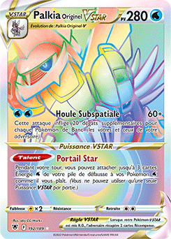 Carte Pokémon Rainbow VSTAR Palkia Originel VSTAR 192/189 de la série Astres Radieux