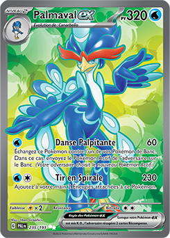 Carte Pokémon Ultra rare Palmaval ex 235/193 de la série Évolutions à Paldea