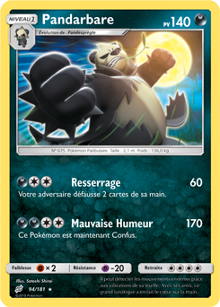 Carte Pokémon Pandarbare 94/181 de la série Duo de Choc en vente au meilleur prix