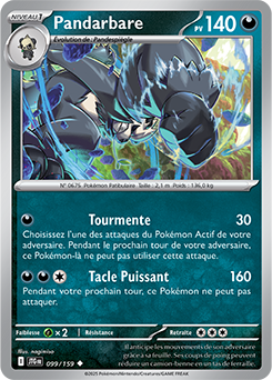 Carte Pokémon Peu commune Pandarbare 99/159 de la série Aventures Ensemble