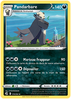 Carte Pokémon Pandarbare 174/264 de la série Poing de Fusion en vente au meilleur prix