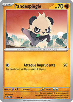 Carte Pokémon Communes Pandespiègle 115/217 de la série Héros Transcendants