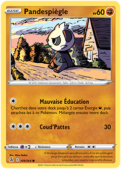 Carte Pokémon Communes Pandespiègle 149/264 de la série Poing de Fusion