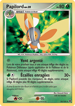 Carte Pokémon Rare Papilord 33/132 de la série Merveilles Secrètes