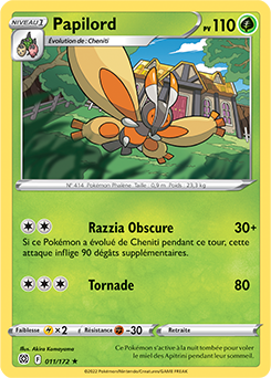 Carte Pokémon Rare Papilord 011/172 de la série Stars Étincelantes