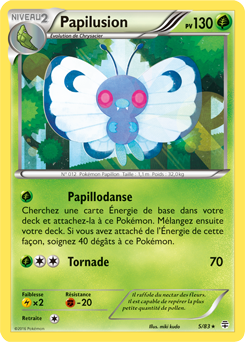 Carte Pokémon Holographique Rare Papilusion 5/83 de la série Générations