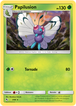 Carte Pokémon Rare Papilusion 3/68 de la série Destinées Occultes