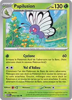 Carte Pokémon Papilusion 12/165 de la série 151 en vente au meilleur prix