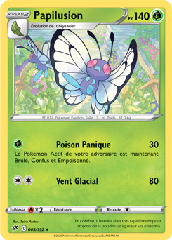 Carte Pokémon Papilusion 3/192 de la série Clash des Rebelles en vente au meilleur prix