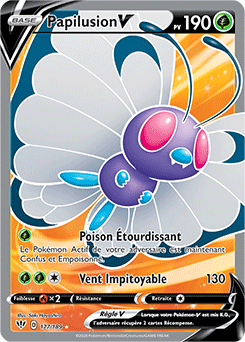 Carte Pokémon Papilusion V 177/189 de la série Ténèbres Embrasées en vente au meilleur prix