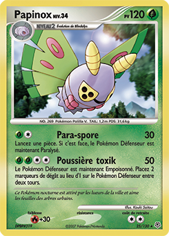 Carte Pokémon Rare Papinox 25/130 de la série Diamant & Perle
