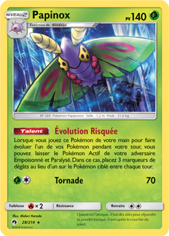 Carte Pokémon Rare Papinox 28/214 de la série Tonnerre Perdu