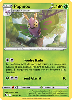 Carte Pokémon Rare Papinox 010/196 de la série Origine Perdue