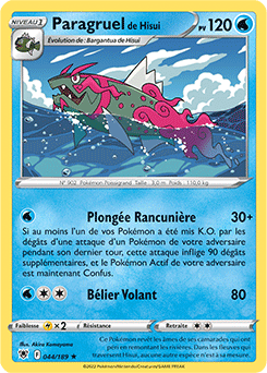 Carte Pokémon Rare Paragruel de Hisui 044/189 de la série Astres Radieux