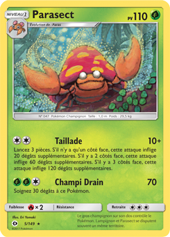 Carte Pokémon Parasect 5/149 de la série Soleil & Lune en vente au meilleur prix