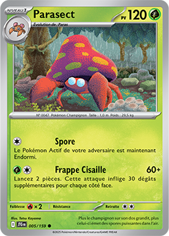 Carte Pokémon Communes Parasect 5/159 de la série Aventures Ensemble