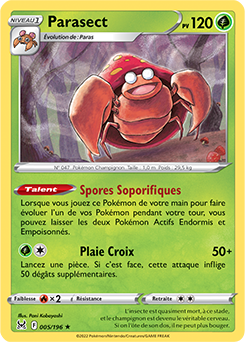 Carte Pokémon Parasect 005/196 de la série Origine Perdue en vente au meilleur prix