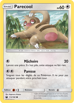Carte Pokémon Commune Parecool 113/168 de la série Tempête Céleste