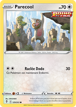 Carte Pokémon Parecool 129/203 de la série Évolution Céleste en vente au meilleur prix