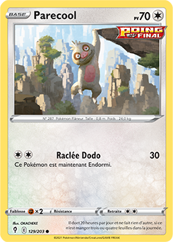 Carte Pokémon Communes Parecool 129/203 de la série Évolution Céleste