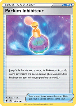 Carte Pokémon Peu commune Parfum Inhibiteur 136/189 de la série Astres Radieux