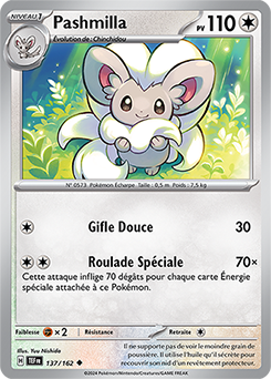 Carte Pokémon Pashmilla 137/162 de la série Forces Temporelles en vente au meilleur prix