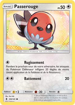 Carte Pokémon Passerouge 109/145 de la série Gardiens Ascendants en vente au meilleur prix