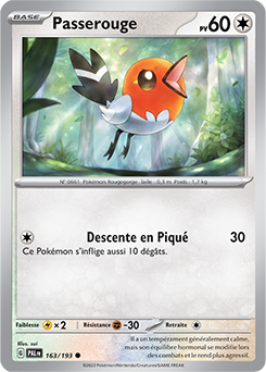 Carte Pokémon Passerouge 163/193 de la série Évolutions à Paldea en vente au meilleur prix