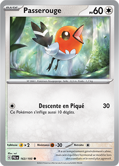 Carte Pokémon Communes Passerouge 163/193 de la série Évolutions à Paldea