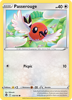 Carte Pokémon Communes Passerouge 150/195 de la série Tempête Argentée
