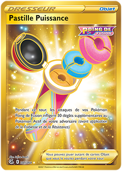 Carte Pokémon Objet Gold EB Pastille Puissance 281/264 de la série Poing de Fusion
