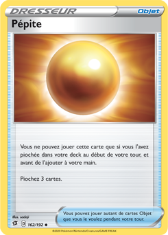 Carte Pokémon Pépite 162/192 de la série Clash des Rebelles en vente au meilleur prix