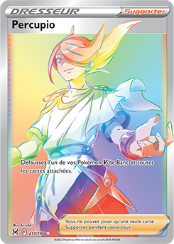 Carte Pokémon Rainbow Dresseur Percupio 211/196 de la série Origine Perdue