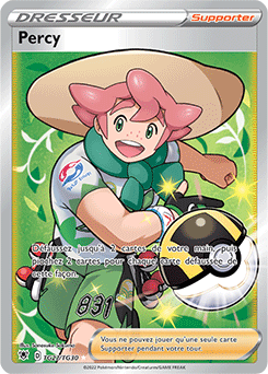 Carte Pokémon Dresseur Full Art Percy TG27/TG30 de la série Astres Radieux