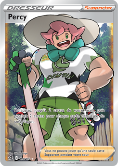 Carte Pokémon Dresseur Full Art Percy 190/192 de la série Clash des Rebelles