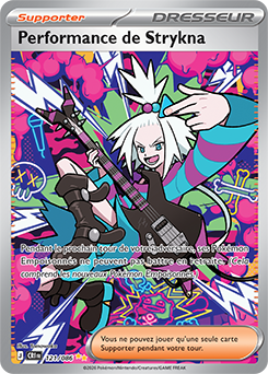 Carte Pokémon Illustration spéciale rare Performance de Strykna 121/86 de la série Chaos Ascendant