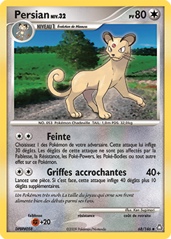 Carte Pokémon Persian 68/146 de la série Eveil des Légendes en vente au meilleur prix