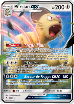 Carte Pokémon Pokémon GX Persian GX 149/214 de la série Alliance Infallible