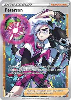 Carte Pokémon Dresseur Full Art Peterson TG28/TG30 de la série Astres Radieux
