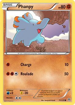 Carte Pokémon Commune Phanpy 71/135 de la série Tempête Plasma