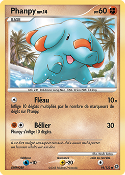 Carte Pokémon Commune Phanpy 98/132 de la série Merveilles Secrètes