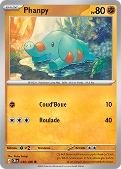 Carte Pokémon Phanpy 44/86 de la série Chaos Ascendant en vente au meilleur prix